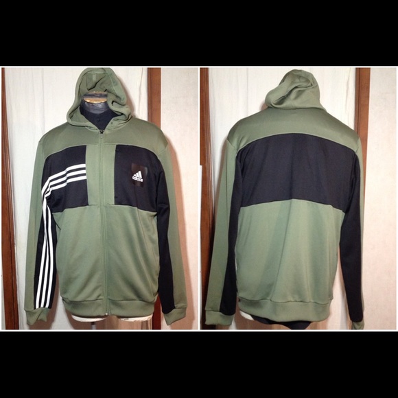 adidas Other - Men's Size L Adidas Hooded Zip Up Athletic Jacket